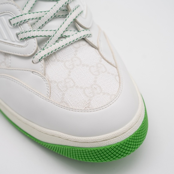 Size 13.5G 14 US Gucci Basket Low White Demetra Green Sneakers GG - Picture 7 of 13